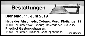 Anzeige von Bestattungen vom 11.06.2019 von MGO