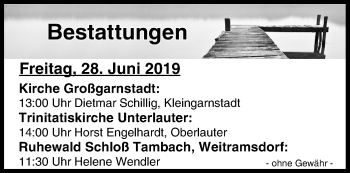 Anzeige von Bestattungen vom 28.06.2019 von MGO