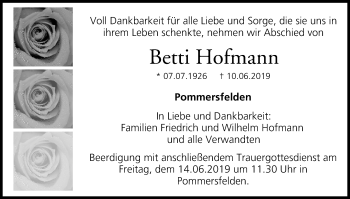 Anzeige von Betti Hofmann von MGO