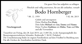 Anzeige von Bodo Hornberger von MGO