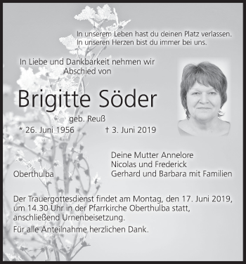 Anzeige von Brigitte Söder von MGO