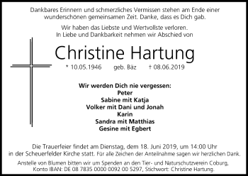 Anzeige von Christine Hartung von MGO