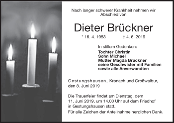 Anzeige von Dieter Brückner von MGO