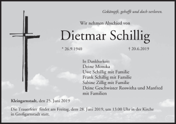 Anzeige von Dietmar Schillig von MGO