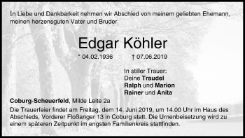 Anzeige von Edgar Köhler von MGO