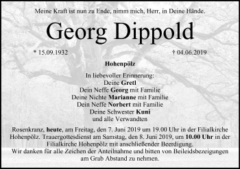 Anzeige von Georg Dippold von MGO