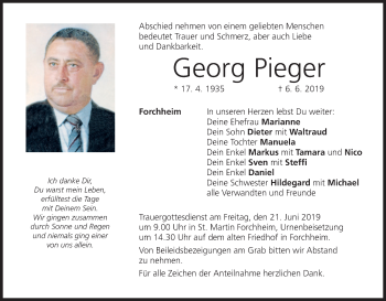 Anzeige von Georg Pieger von MGO