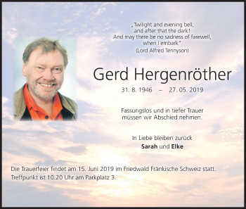 Anzeige von Gerd Hergenröther von MGO