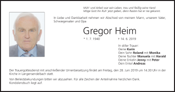 Anzeige von Gregor Heim von MGO