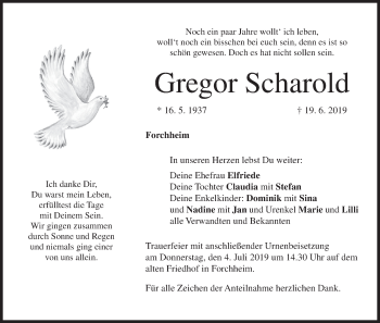 Anzeige von Gregor Scharold von MGO