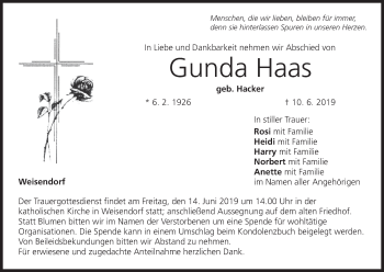 Anzeige von Gunda Haas von MGO
