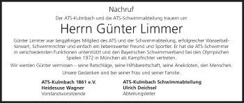 Anzeige von Günter Limmer von MGO
