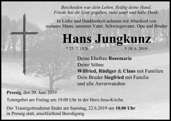 Anzeige von Hans Jungkunz von MGO