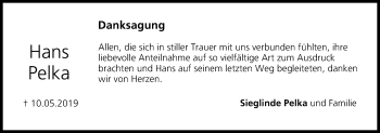 Anzeige von Hans Pelka von MGO