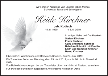 Anzeige von Heide Kirchner von MGO