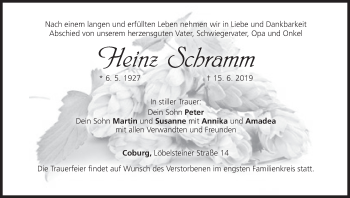 Anzeige von Heinz Schramm von MGO