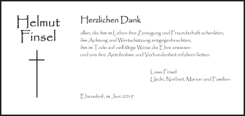 Anzeige von Helmut Finsel von MGO