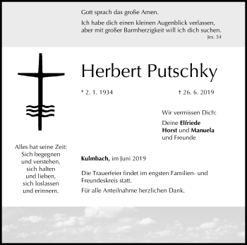 Anzeige von Herbert Putschky von MGO