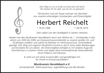 Anzeige von Herbert Reichelt von MGO