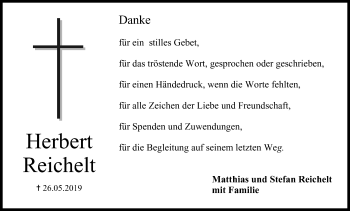 Anzeige von Herbert Reichelt von MGO