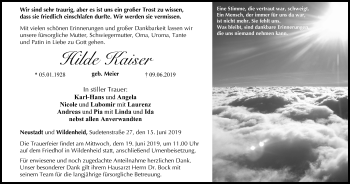 Anzeige von Hilde Kaiser von MGO
