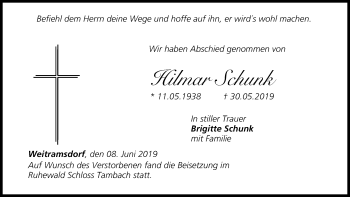 Anzeige von Hilmar Schunk von MGO
