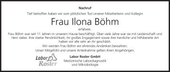 Anzeige von Ilona Böhm von MGO
