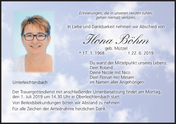 Anzeige von Ilona Böhm von MGO