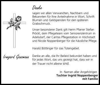 Anzeige von Irmgard Ganzmann von MGO