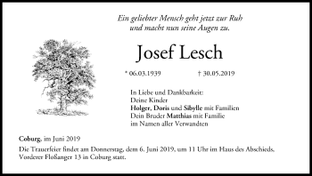 Anzeige von Josef Lesch von MGO