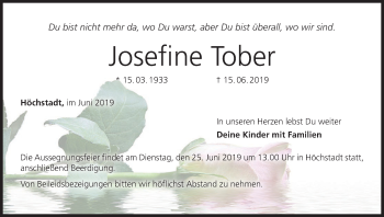 Anzeige von Josefine Tober von MGO