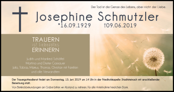 Anzeige von Josephine Schmutzler von MGO