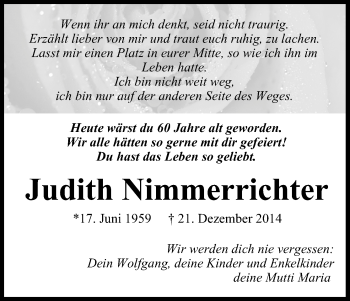 Anzeige von Judith Nimmerrichter von MGO