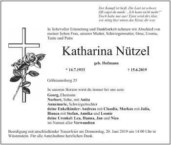 Anzeige von Katharina Nützel von MGO
