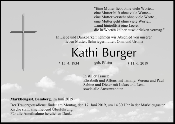 Anzeige von Kathi Burger von MGO