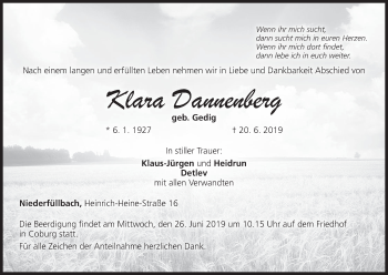 Anzeige von Klara Dannenberg von MGO