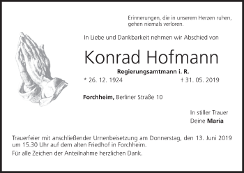 Anzeige von Konrad Hofmann von MGO