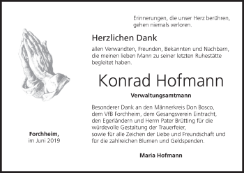 Anzeige von Konrad Hofmann von MGO