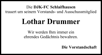 Anzeige von Lothar Drummer von MGO