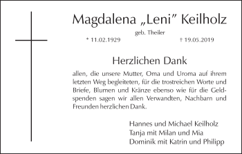 Anzeige von Magdalena Keilholz von MGO