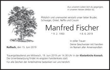Anzeige von Manfred Fischer von MGO