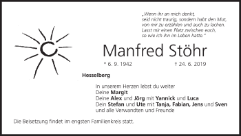 Anzeige von Manfred Stöhr von MGO