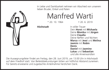 Anzeige von Manfred Warti von MGO