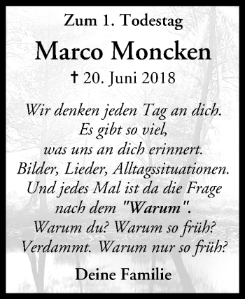 Anzeige von Marco Moncken von MGO