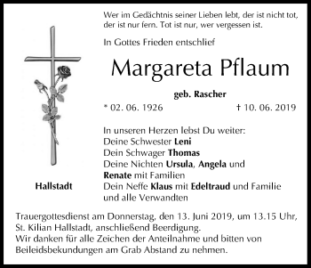 Anzeige von Margareta Pflaum von MGO