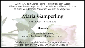 Anzeige von Maria Gamperling von MGO