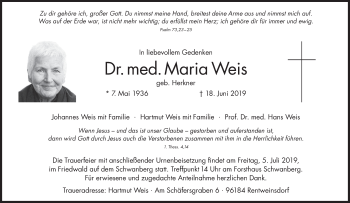 Anzeige von Maria Weis von MGO