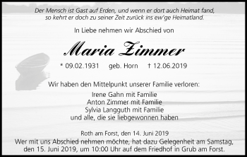 Anzeige von Maria Zimmer von MGO