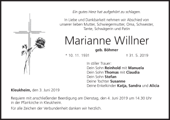 Anzeige von Marianne Willner von MGO