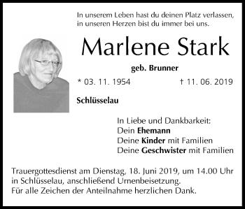 Anzeige von Marlene Stark von MGO